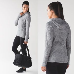 Lululemon Ready To Rulu Hoodie in Luon Spray Jacquard White Black Size 8